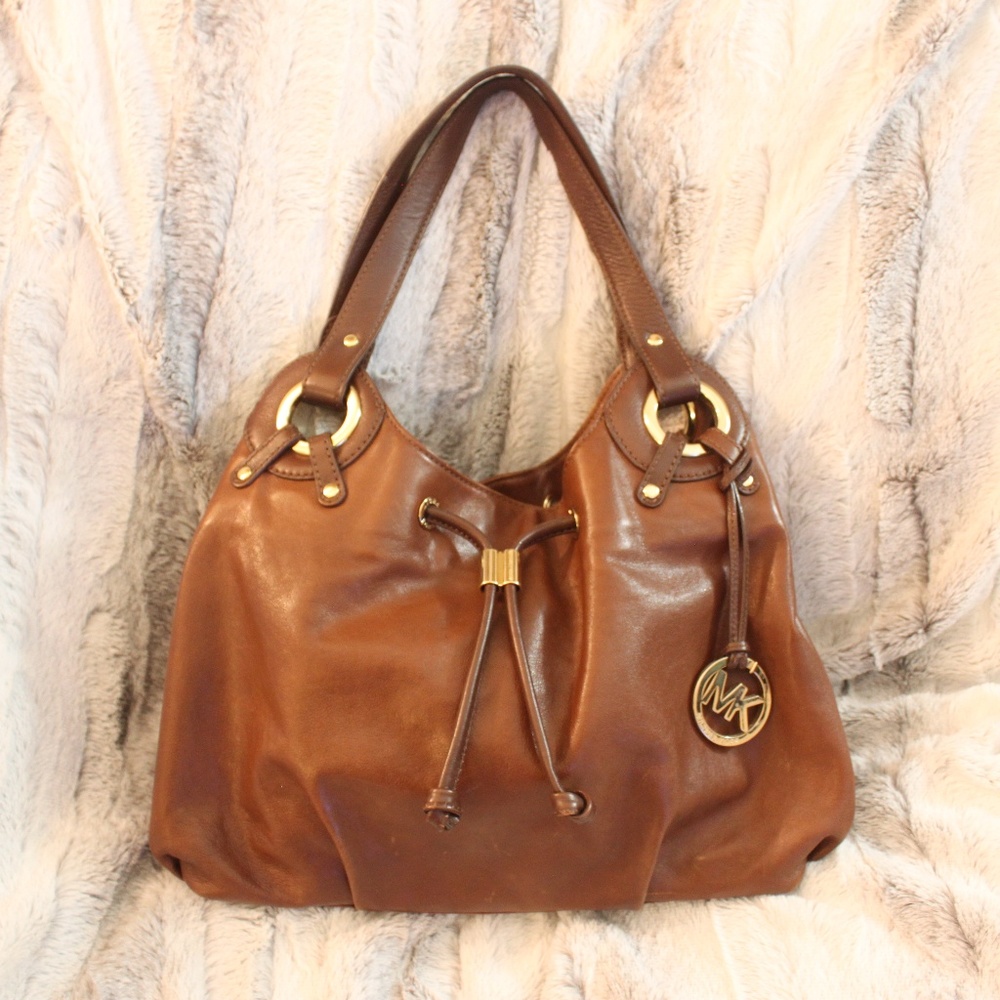 Genuine Leather Michael Kors Hobo Brown w/Gold